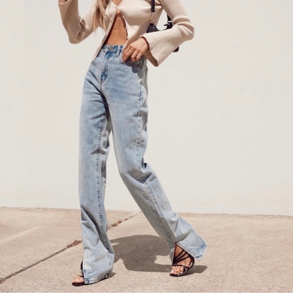 Lioness split hem high waisted jeans size M - Picture 4 of 4